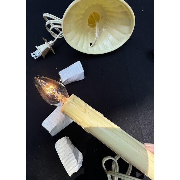 3 Vintage Noma Electric Christmas Ornament Window Candlestick & Bulbs -S1A - Picture 10 of 10